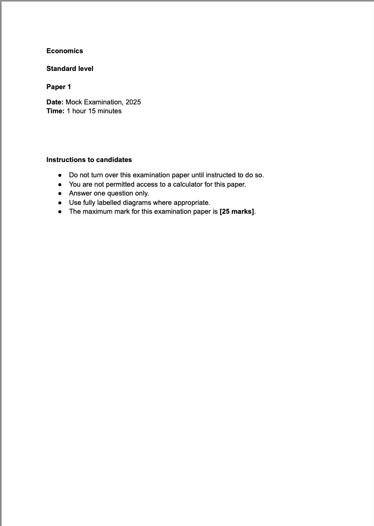 Smart Noted Economics SL Paper 1, V.1