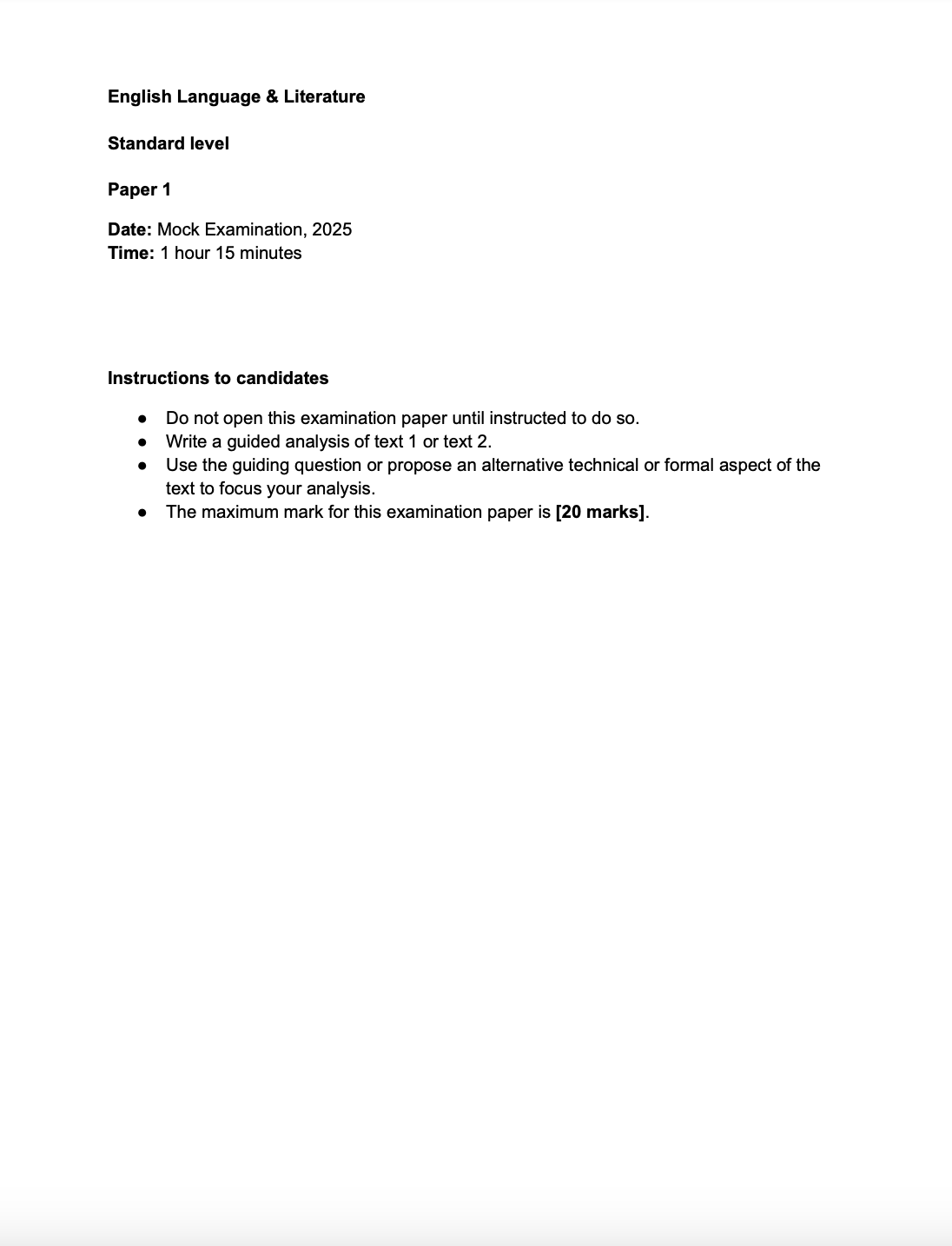 Smart Noted English Lang. & Lit. Paper 1, V.1